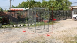 [CGK-122020D27-612] Chuồng khung 120x200x200 cm, sợi 2.7 mm, ô 6x12 cm