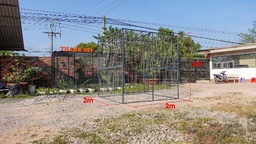 [CGK-20D27-612] Chuồng khung 200x200x200 cm, sợi 2.7 mm, ô 6x12 cm