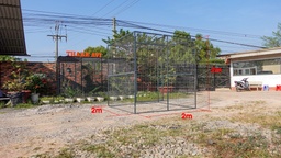 [CGK-20D30-612X] Chuồng khung 200x200x200 cm, sợi 3.0 mm, ô 6x12 cm